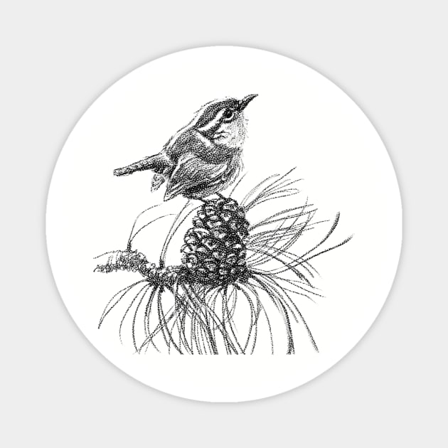 cute little bird 02 Magnet by Artofokan